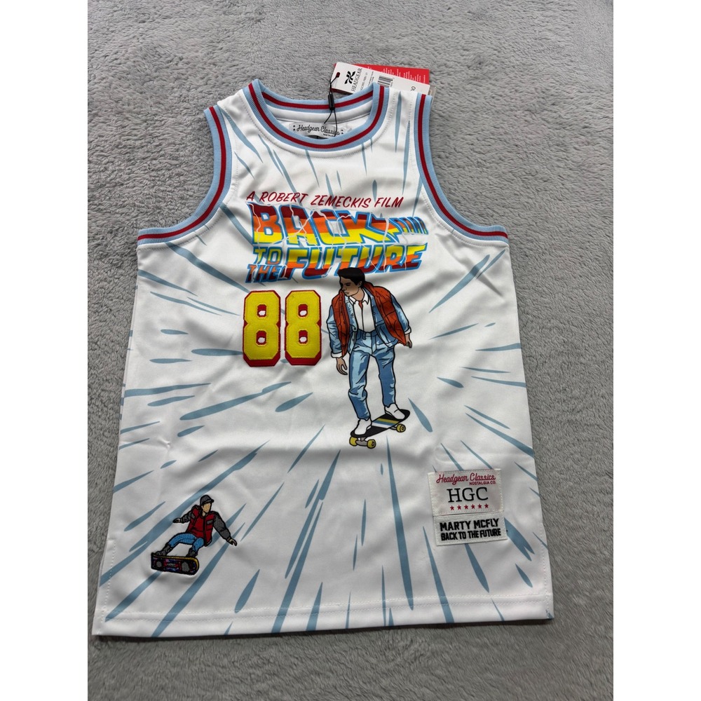Headgear Classics Back To The Future Marty McFly Youth Basketball Jersey S White